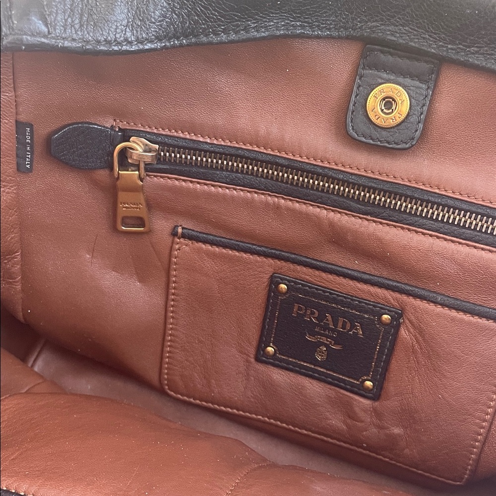 Prada Black Leather Tote with Fringe - Picture 4 of 6